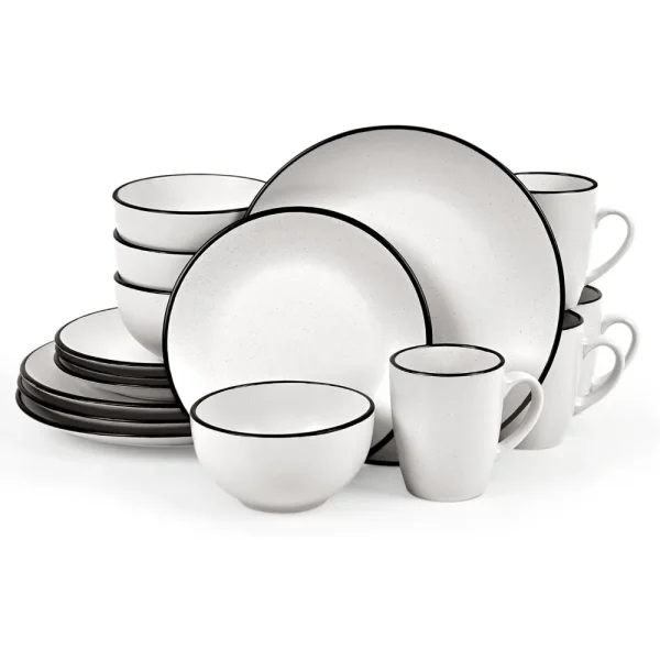 16-Piece Stoneware Dinnerware Set – Service for 4 Tableware Set