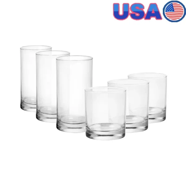 12-Piece Clear Drinkware Set – Durable, Easy-to-Clean Glassware