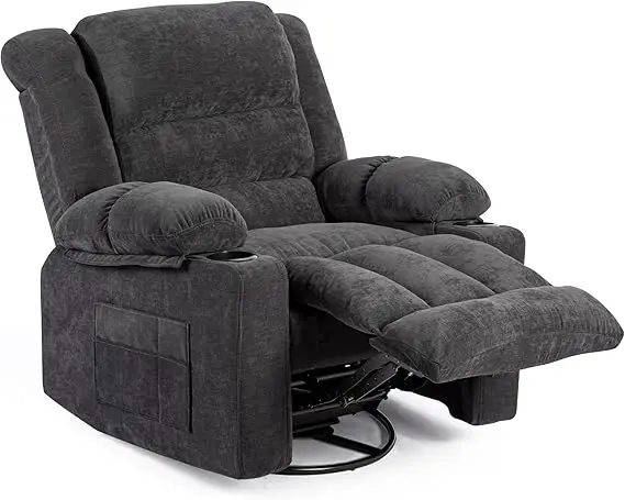 Swivel Rocker Recliner Chair – Single Sofa Seat for Living Room Comfort