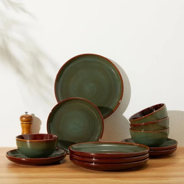 Stoneware Dinnerware Set – Microwave and Dishwasher Safe Tableware