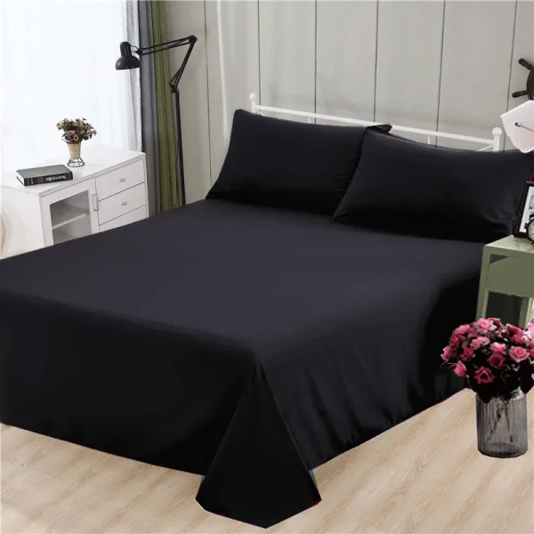 Solid Color Polyester Flat Bed Sheet – Available in Multiple Sizes