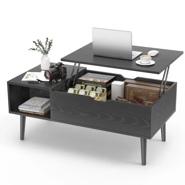 Lift Top Coffee Tables For Living Room, Adjustable Storage Shelf Easy Lift Or Lower